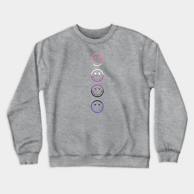 Genderfluid Pride Smiley Crewneck Sweatshirt by amyisom17@gmail.com